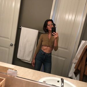 Vintage ~altered~ wool crop cardigan